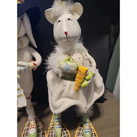 Dept 56 Patience Brewster Krinkles Male and Female Snow Dog 14" Figure 2005 Rare - Picture 2 of 12